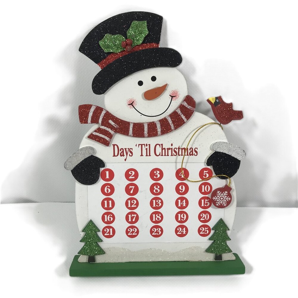 Magnetic Wood Snowman Stand Christmas Display